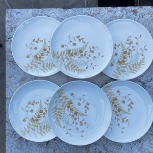 Six Mikasa 6” plates one china “Lacy fern”